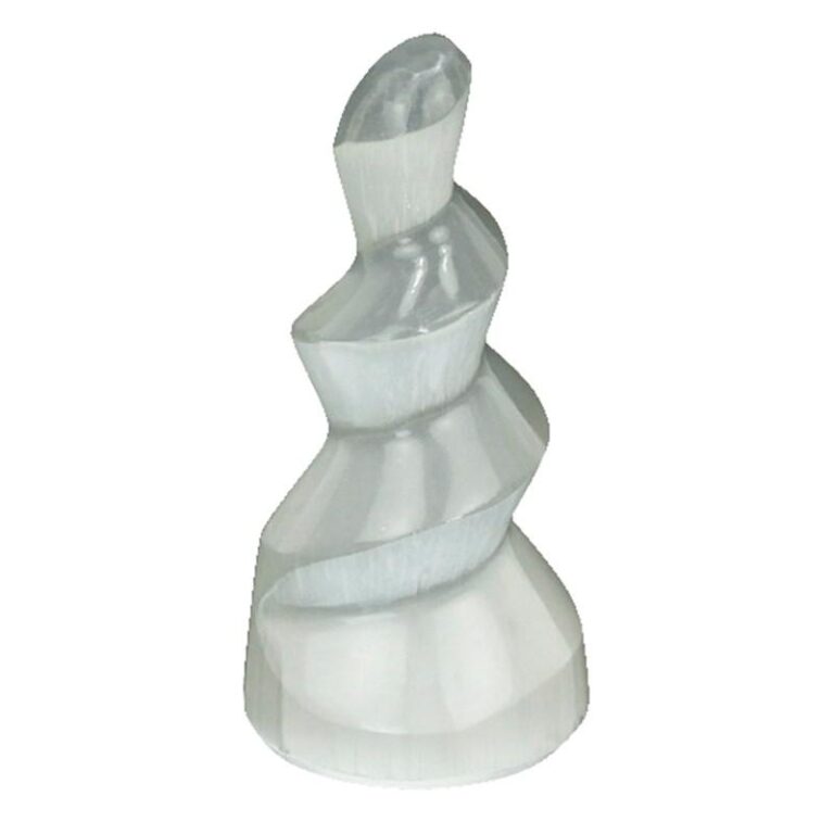 Stožec kristal selenit spirala 10cm