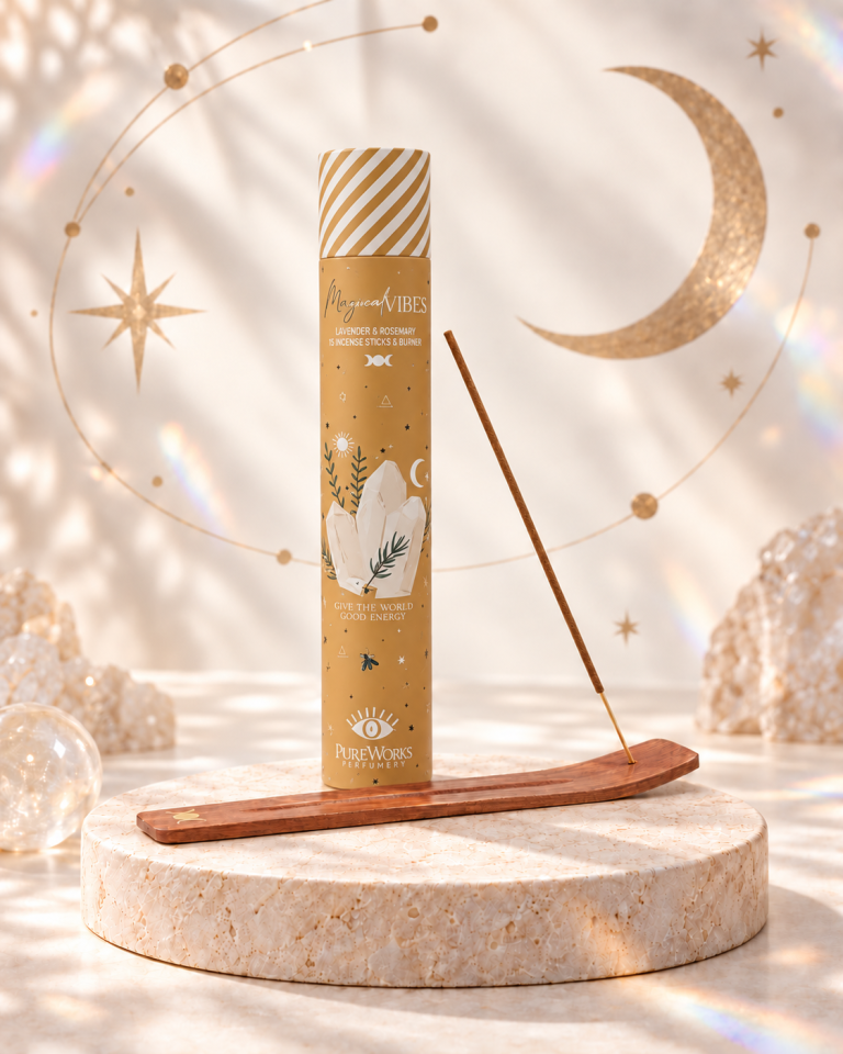Kadilne palčke Celestial Magic Magical Vibes v tulcu z lesenim podstavkom